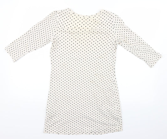 ESMARA Womens White Polka Dot Mini Size S