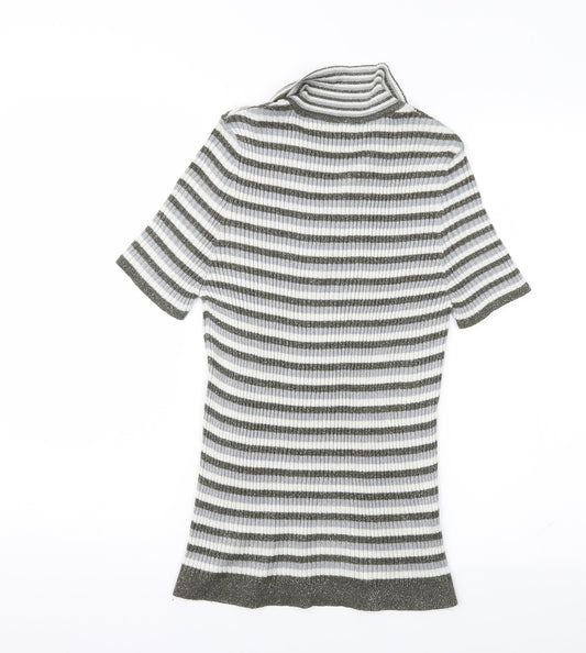 Mango Womens Grey Striped Pullover Jumper Size L