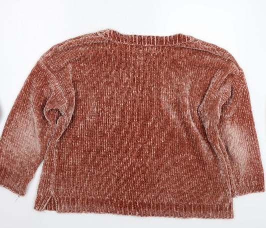 Stradivarius Womens Pink Pullover Jumper Size L