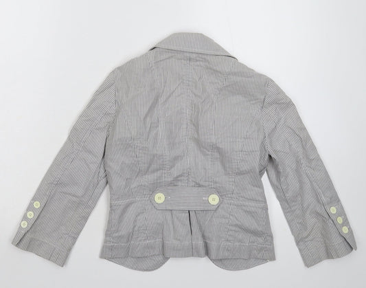 BCBGeneration Womens Grey Striped Jacket Blazer Size S
