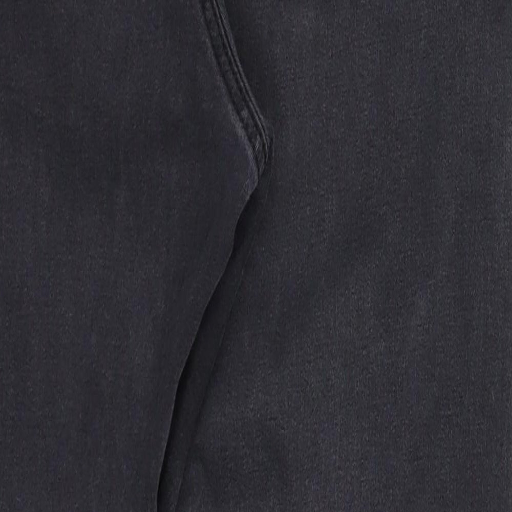 Brand and care label for Denim & Co. women’s grey denim jegging jeans, size UK 16, 27-inch leg