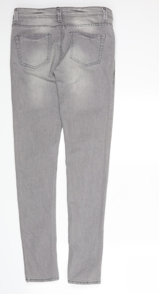 Primark Womens Grey Denim Skinny Jeans Size 8 L27 in
