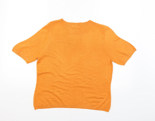 Classic Womens Orange Pullover Jumper Size 14