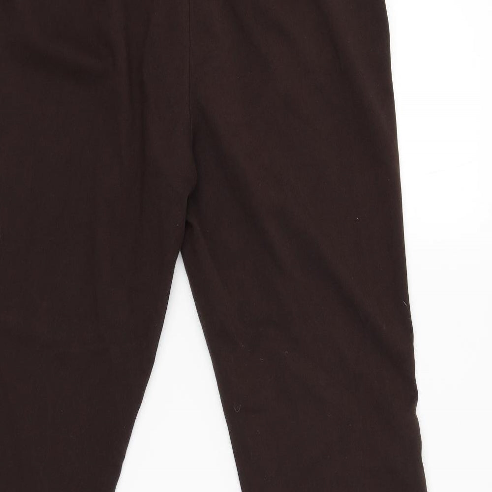 Preworn Womens Brown Capri Trousers Size 14 L26 in