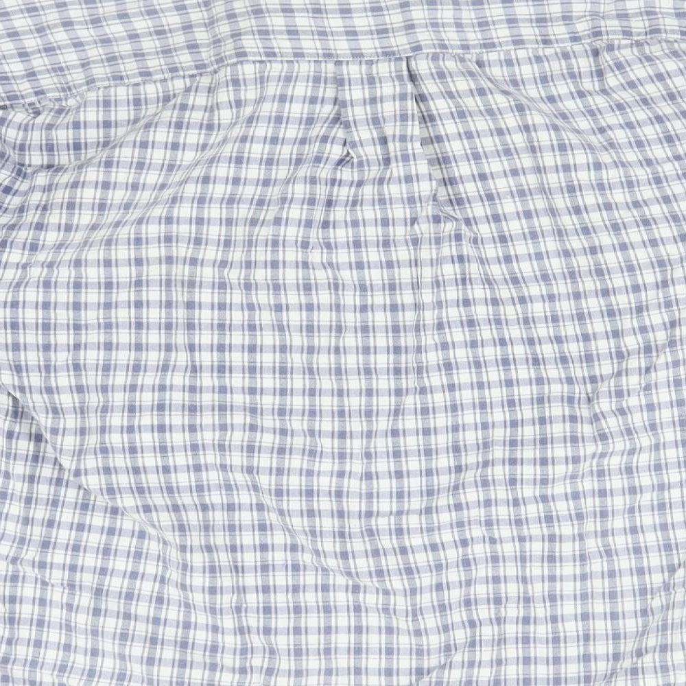 Emma & Co Mens Blue Plaid Button-Up Size M