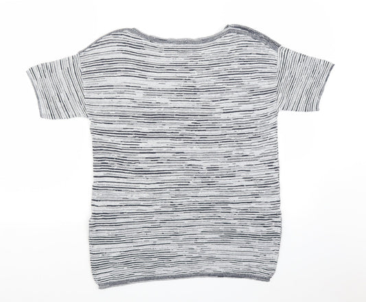 GREAT PLAINS Womens Grey Striped Pullover Jumper Size S