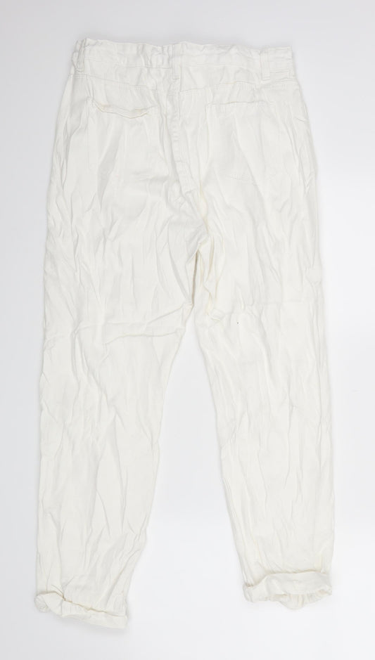 Preworn Womens White Straight Jeans Size L L23 in