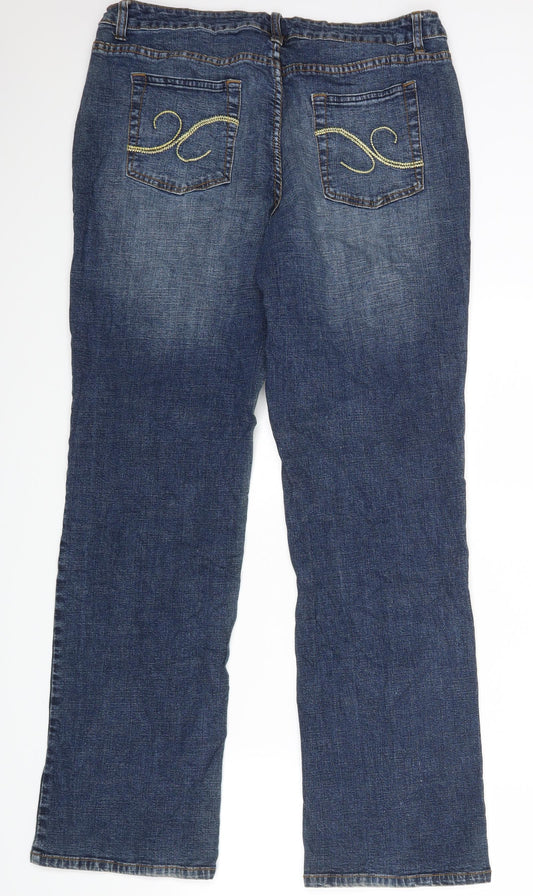 Clara F Womens Blue Straight Jeans Size 40 L31 in