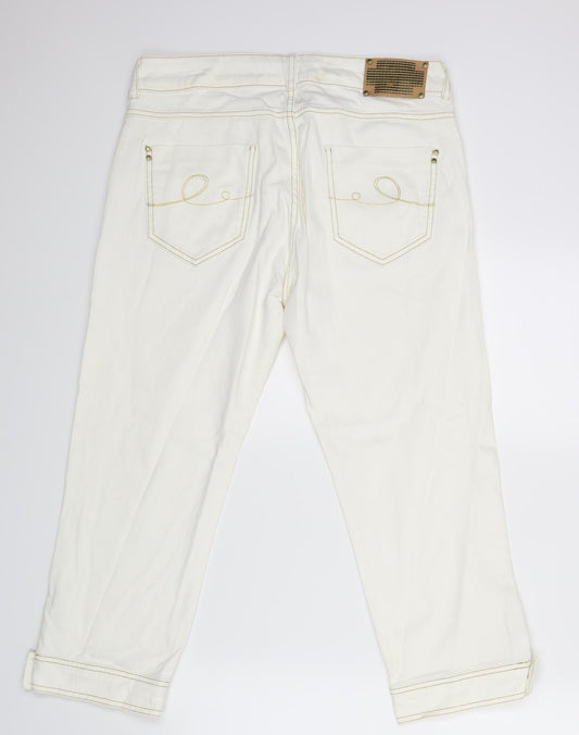 Oltre Womens White Straight Jeans Size 14 L23 in