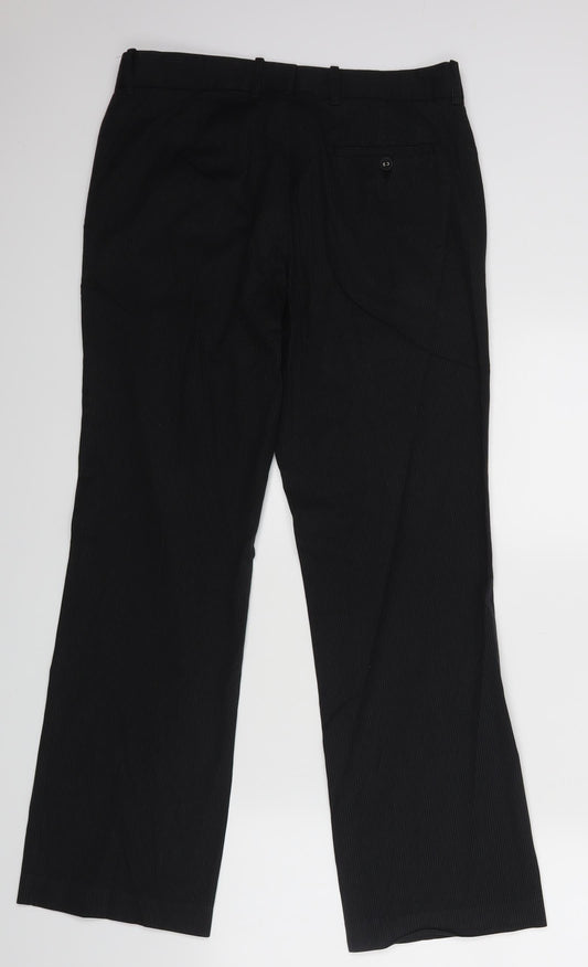 H&M Womens Black Striped Dress Pants Trousers Size 8 L29 in