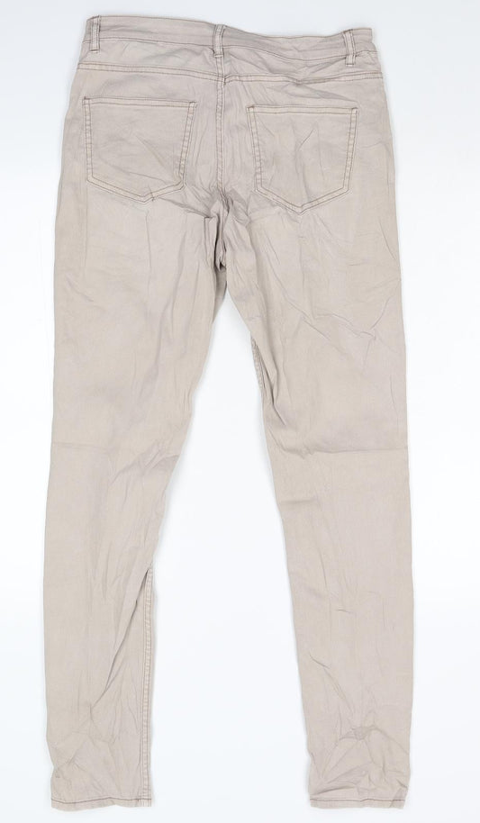 H&M Womens Beige Denim Skinny Jeans Size 36 L29 in