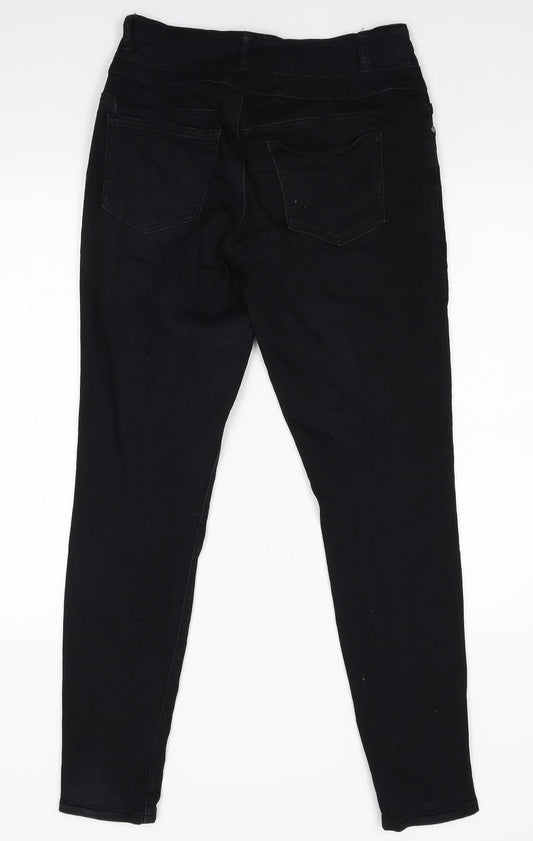 Silver Crush Womens Black Denim Skinny Jeans Size 12 L29 in