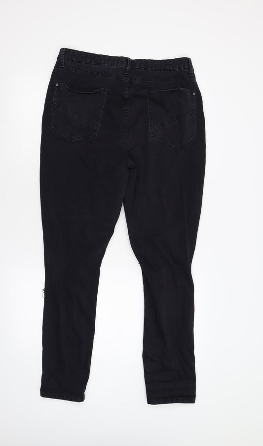 Just Fab Womens Black Denim Skinny Jeans Size 35 L28 in