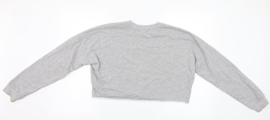 Missguided Womens Grey Pullover Sweatshirt Size S - crop sweatshirt