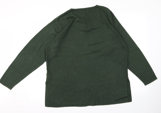 alexara Womens Green Pullover Jumper Size L