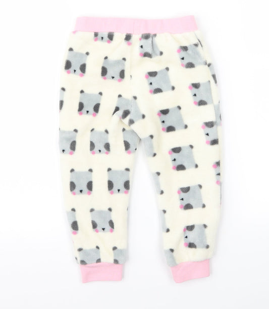 Mini Club Girls White Lounge Pants Size 2 Years - bear