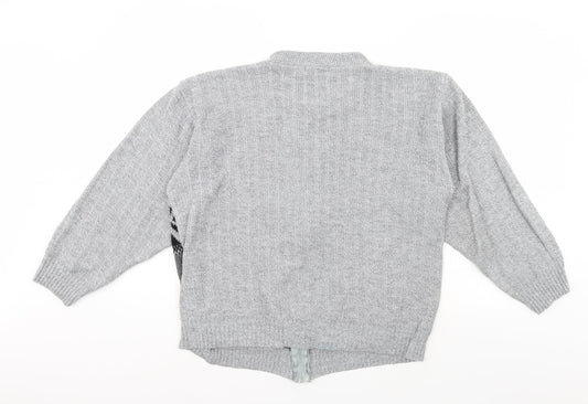 fab Mens Grey Pullover Jumper Size M