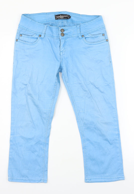 Madonna Denim Womens Blue Damask Cargo Leggings Size XL L31 in