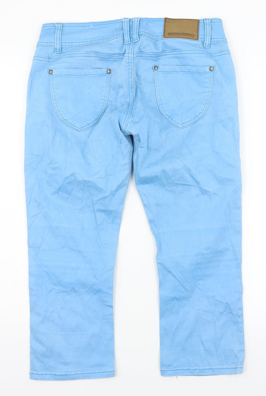 Madonna Denim Womens Blue Damask Cargo Leggings Size XL L31 in