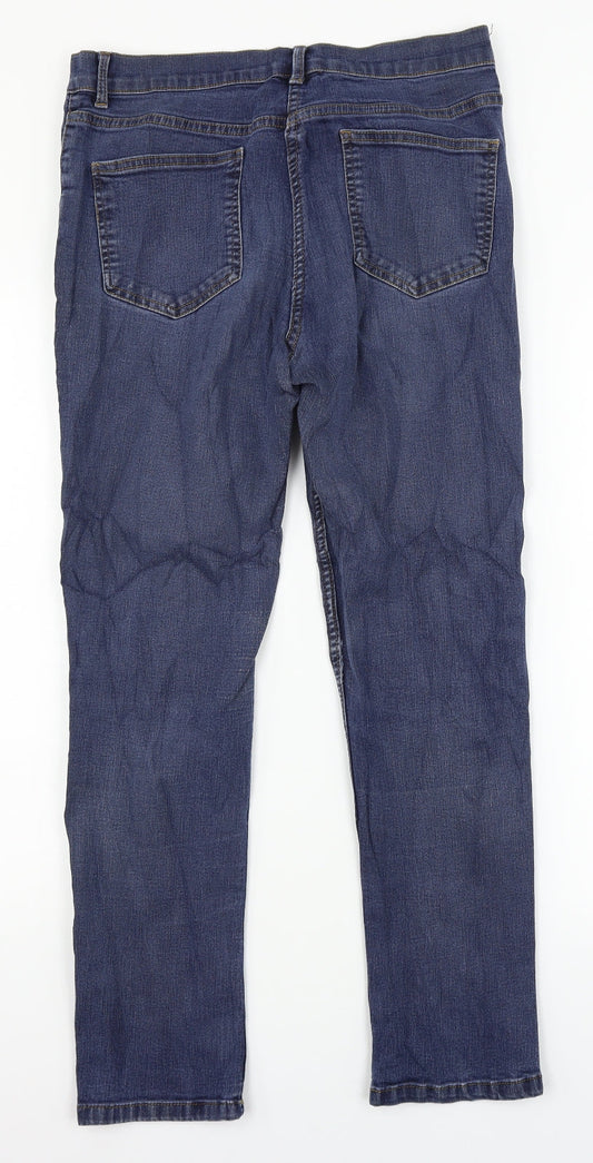 Collection Womens Blue Denim Straight Jeans Size 12 L25 in