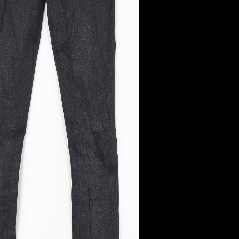 Brand and care label for Denim Co women’s black denim skinny jeans, size UK 8, 27-inch leg