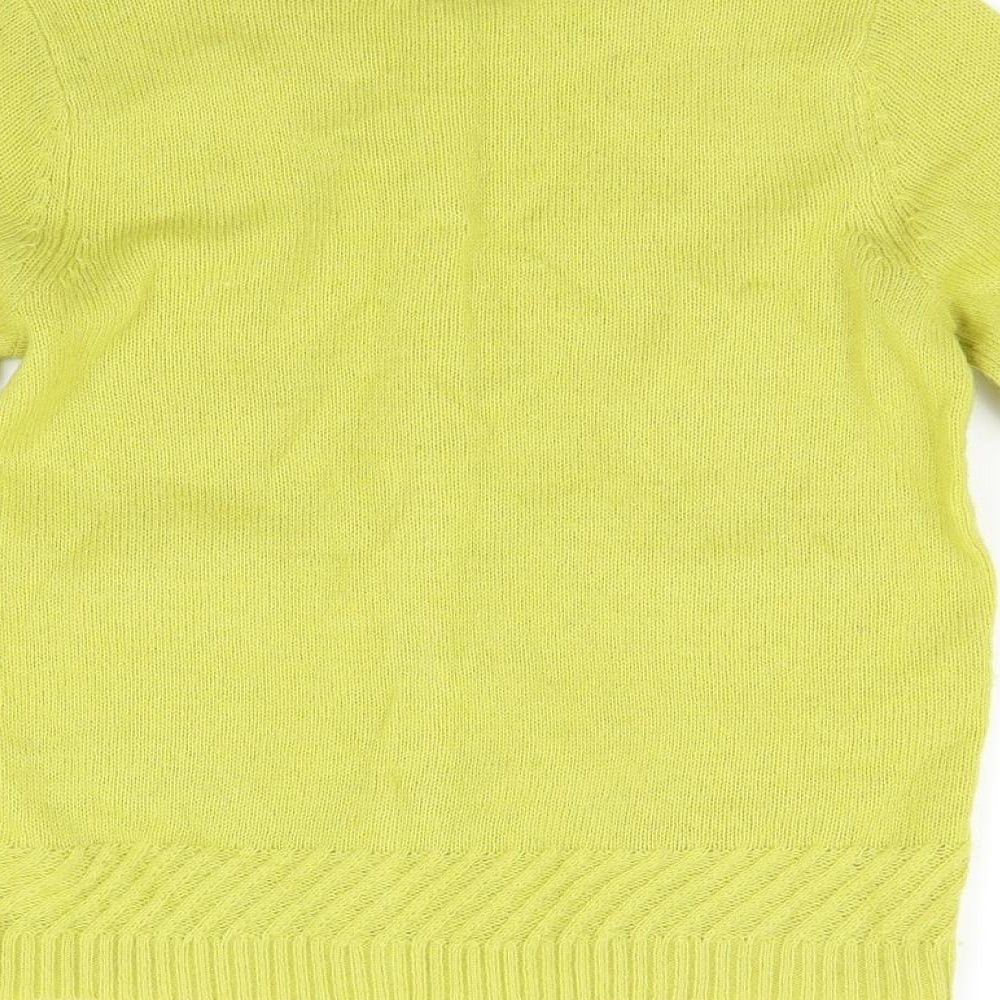 M&S Womens Yellow Cardigan Jumper Size 6