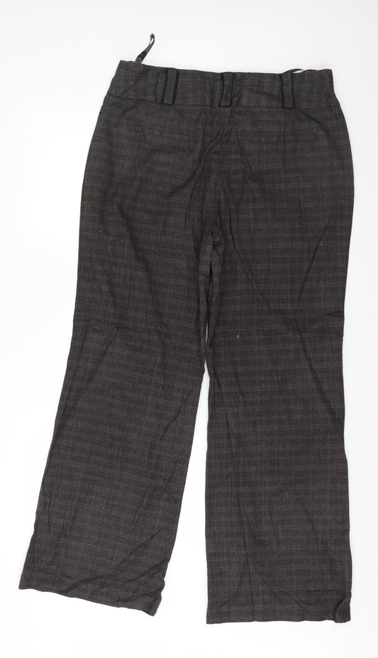 NEXT Womens Brown Check Trousers Size 36 in L31 in