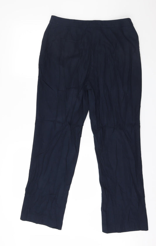 Papaya Womens Blue Trousers Size 12 L29 in