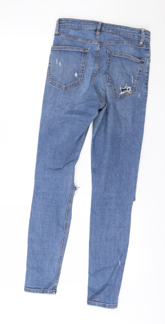 Topshop Womens Blue Denim Skinny Jeans Size 28 in L32 in
