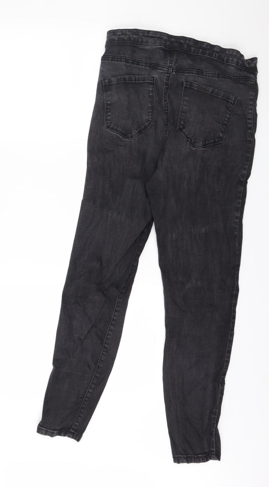 Denim & Co. Womens Grey Denim Skinny Jeans Size 14 L27 in
