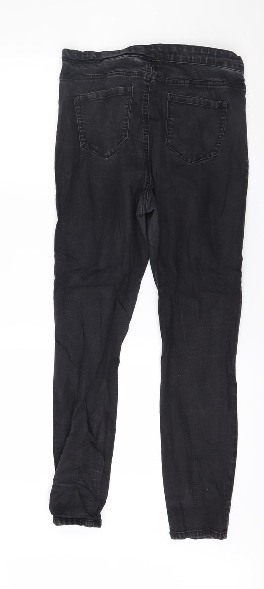 Denim & Co. Womens Black Denim Skinny Jeans Size 14 L28 in