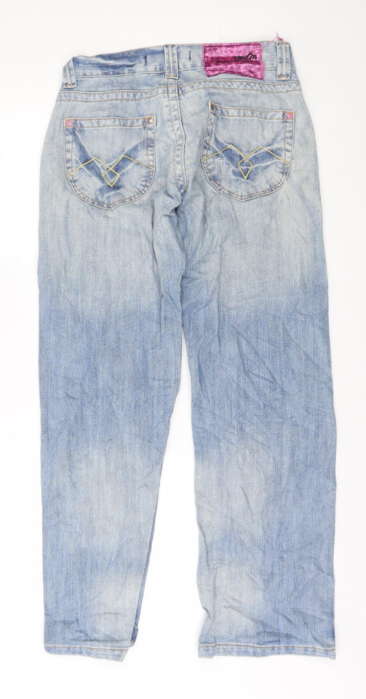 NOW ON Womens Blue Denim Straight Jeans Size 10 L30 in