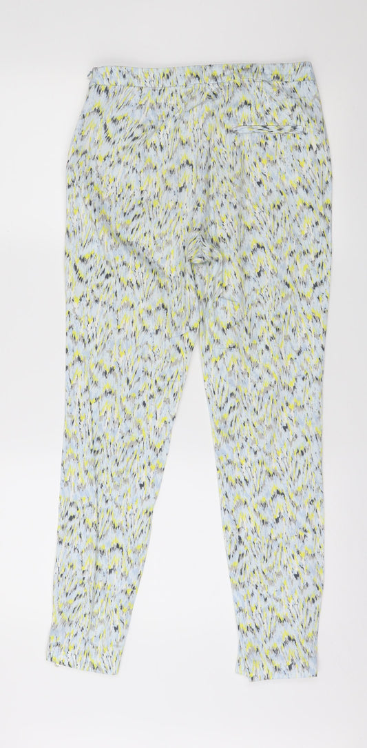 Zara Womens Multicoloured Geometric Trousers Size S L27 in