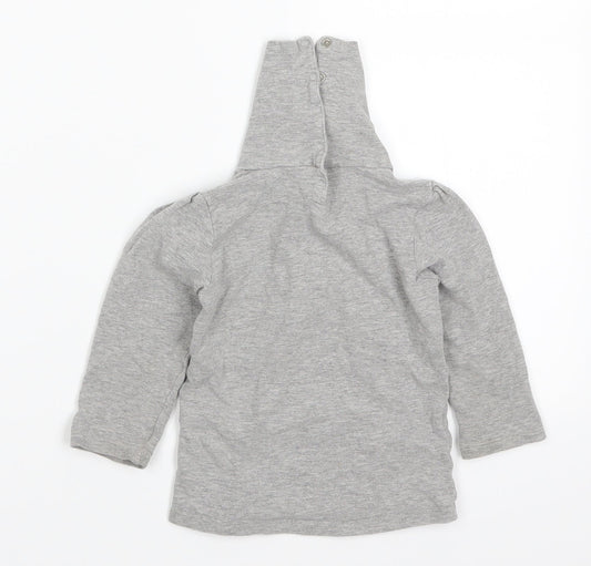 Preworn Girls Grey Basic T-Shirt Size 2 Years