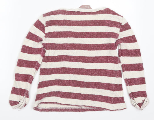 A Wear Womens Red Striped Pullover Jumper Size M
