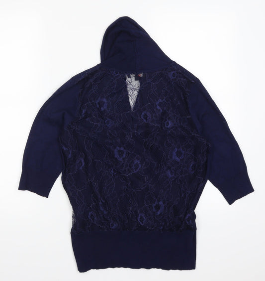 Morgan Womens Blue Lace Pullover Jumper Size M