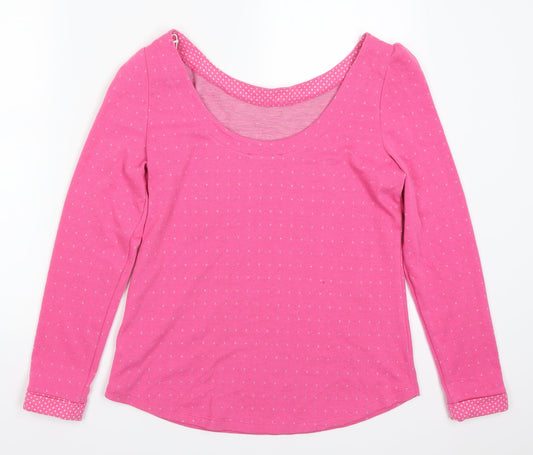 EDC Womens Pink Polka Dot Pullover Sweatshirt Size M