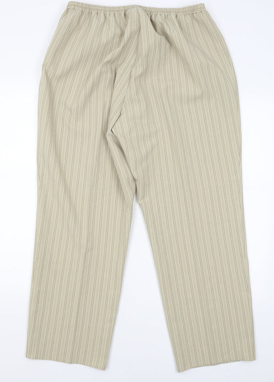 Classics Womens Beige Striped Trousers Size 20 L29 in