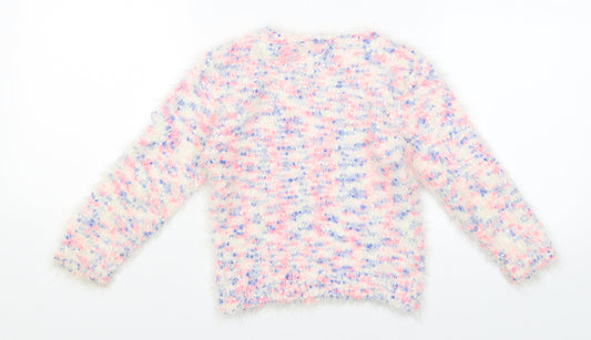 E-vie Girls White Pullover Jumper Size 5 Years
