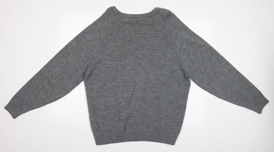 leonard hudson Mens Grey Pullover Jumper Size L