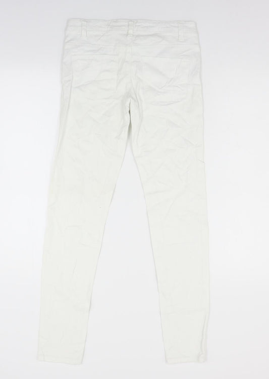 Primark Womens Ivory Denim Skinny Jeans Size 6 L29 in