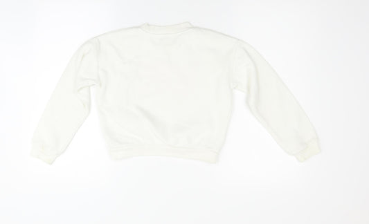 Primark Girls White Pullover Sweatshirt Size 10-11 Years