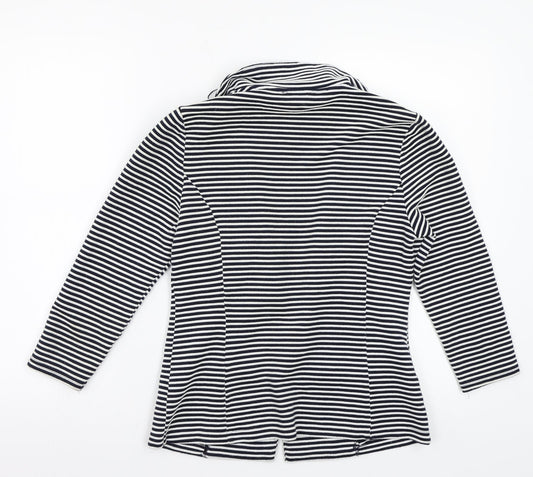 Papaya Womens White Striped Jacket Blazer Size 10
