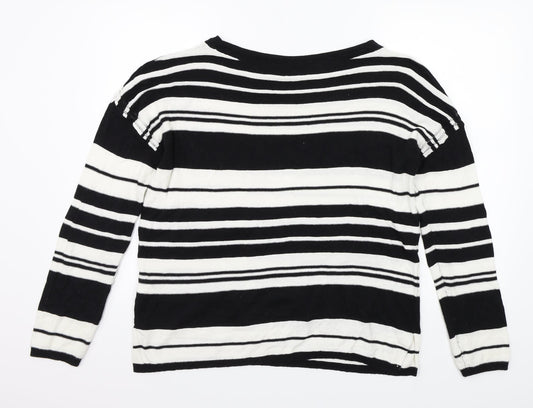 NEXT Womens White Striped Pullover Jumper Size 12