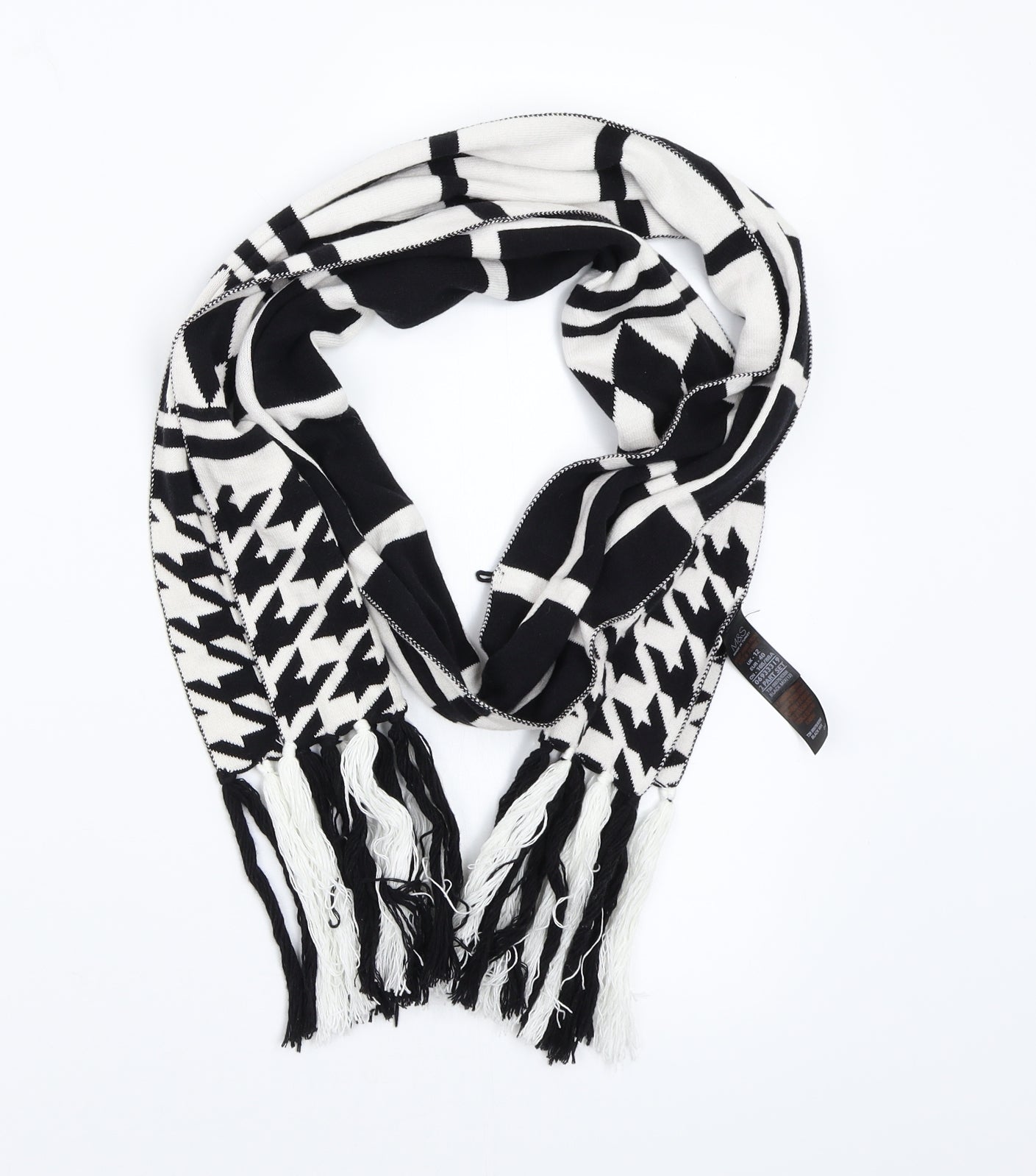 Marks and Spencer Womens White Geometric Scarf
