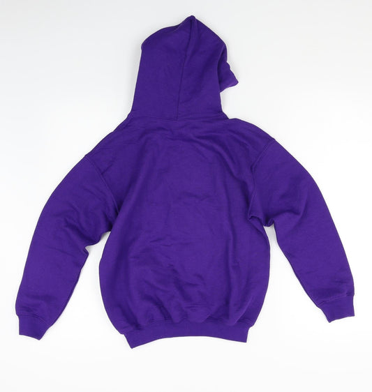 Gilden Girls Purple Houndstooth Pullover Hoodie Size M