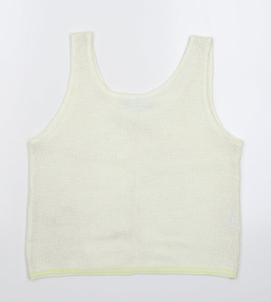 Pacific Womens White Knit Basic Tank Size M