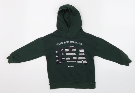 Oslo Boys Green Pullover Hoodie Size S - USA reversible