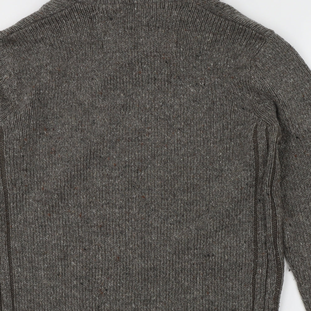 Brand and care label for Maine New England men’s grey jumper, size M