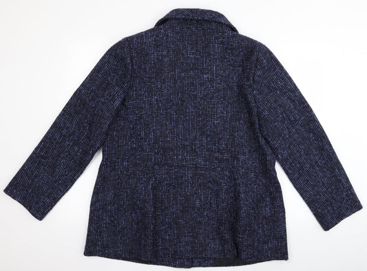 Preworn Womens Blue Overcoat Jacket Size 18